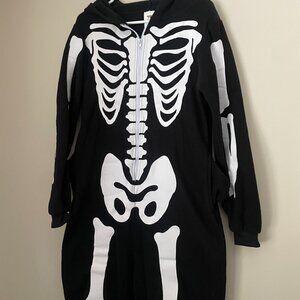 Adult Glow in the Dark Skeleton Hooded Jumpsuit Costume